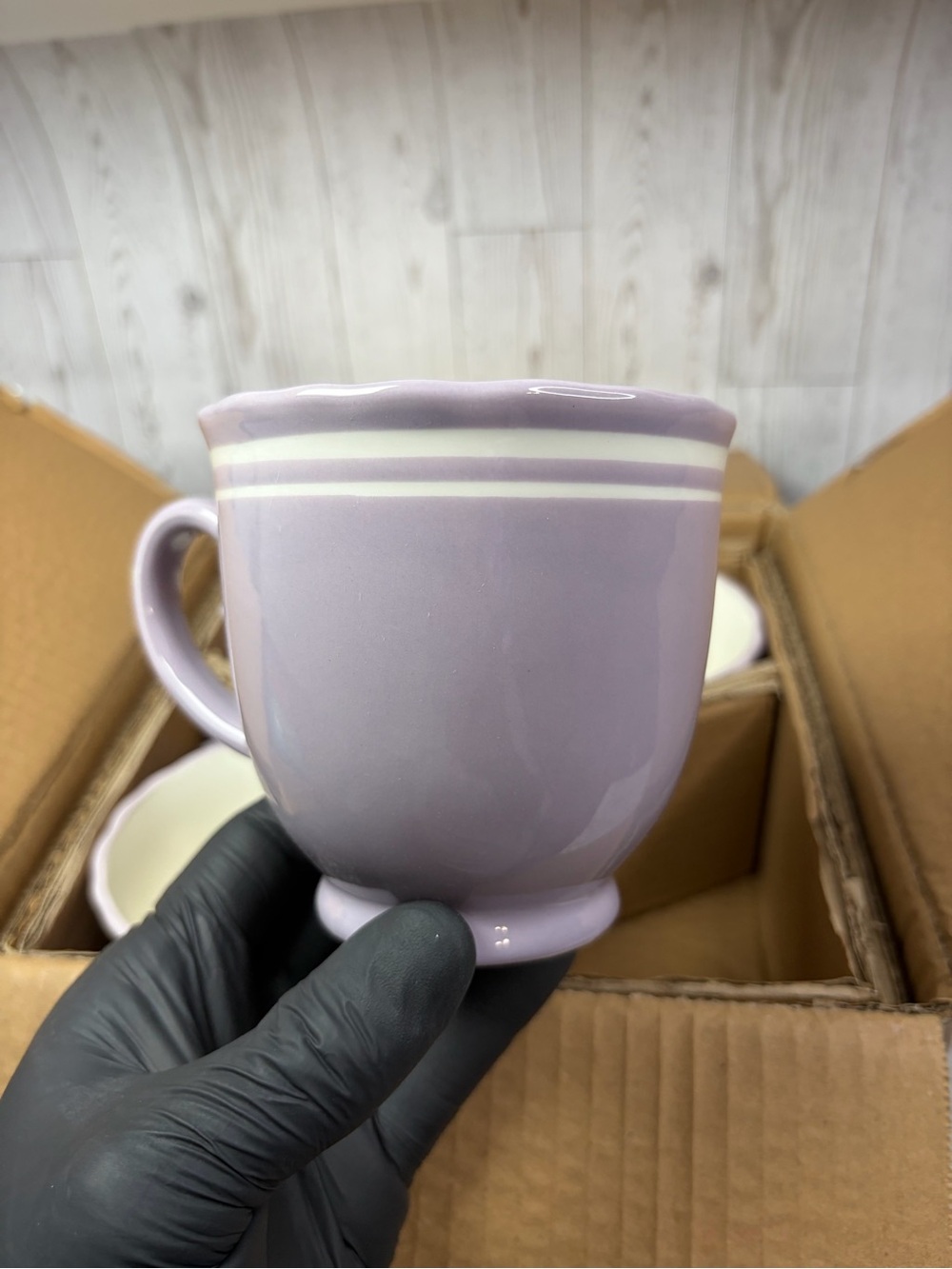 The Pioneer Woman Lavender and White Stoneware Mug